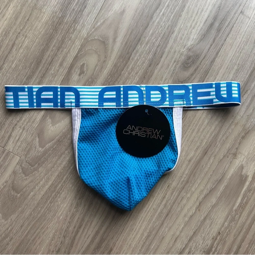 Andrew Christian | Athletic Soccer V Back Mesh Thong in Royal Blue (Small)
